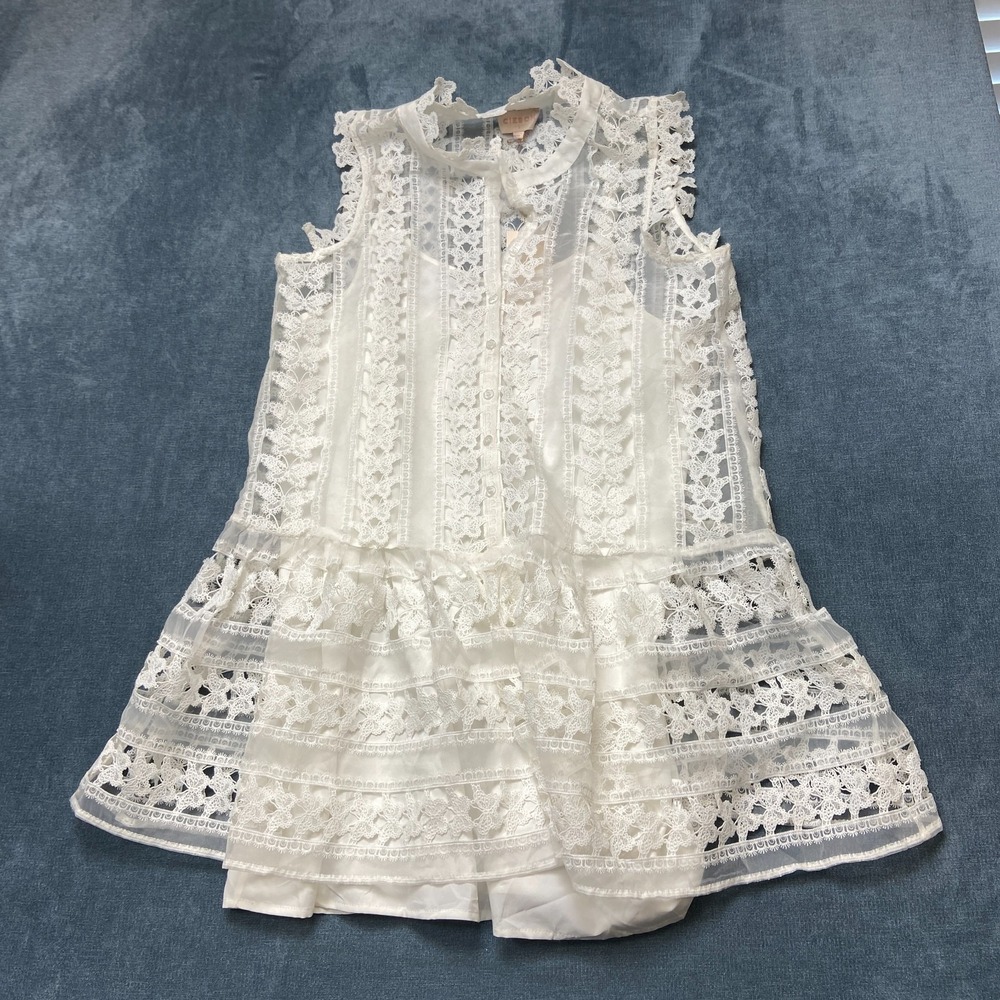 White Lace Mini Dress - Lightweight Sleeveless Design